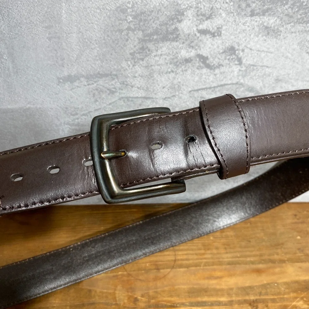 Mens Camo Canvas Belt Genuine Leather Lined Brown Trim Size 36 Hunting Outdoor